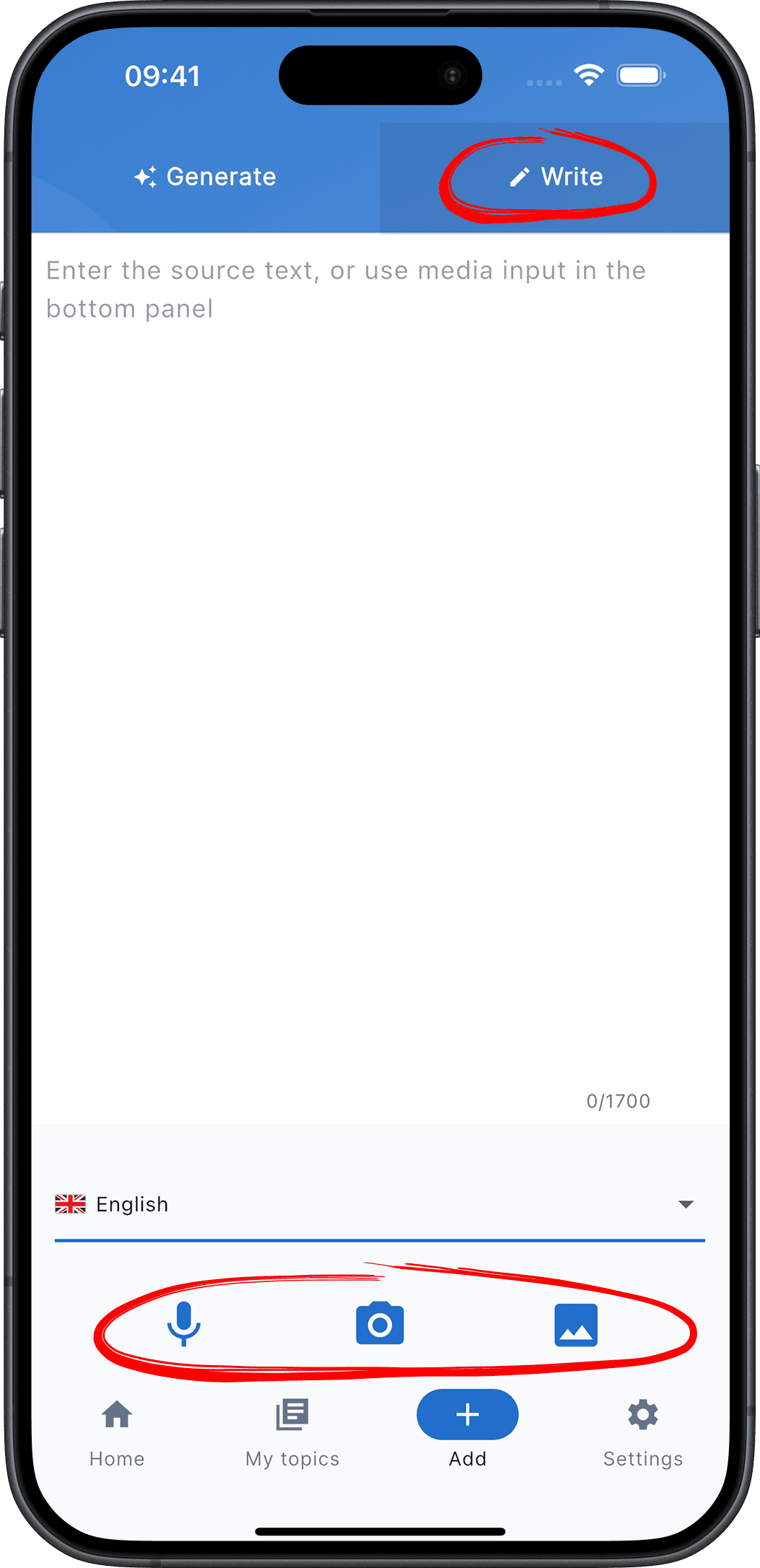 Or you can enter the full topic text yourself in any convenient way